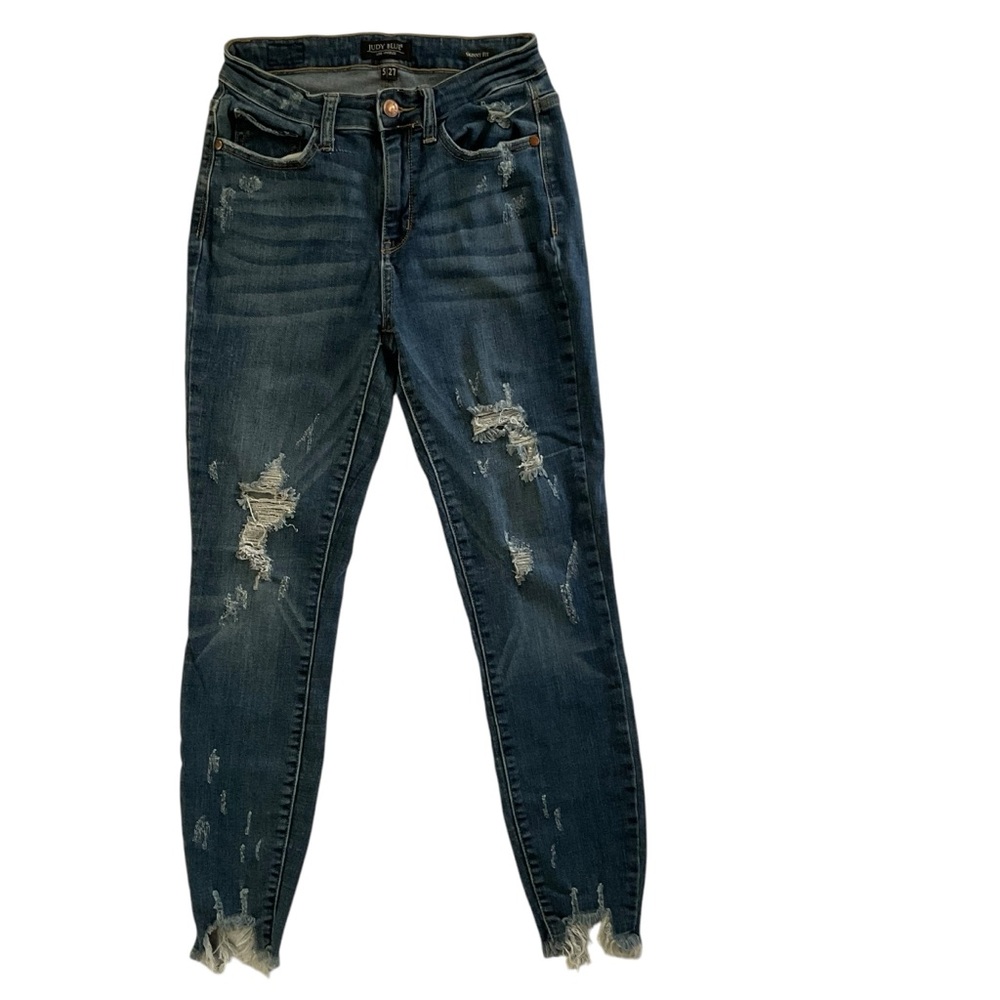 Judy Blue Skinny Fit Distressed Snake Bite Hem Jeans Women’s 5/27